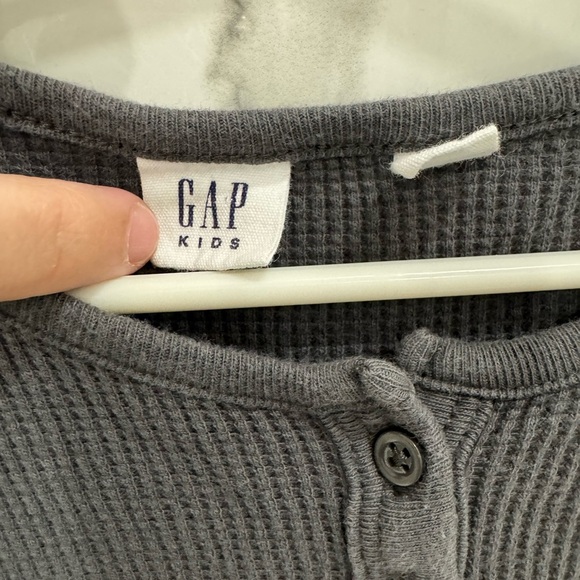 GAP Charcoal Long-Sleeve Waffle Knit Girls Dress - Picture 2 of 5